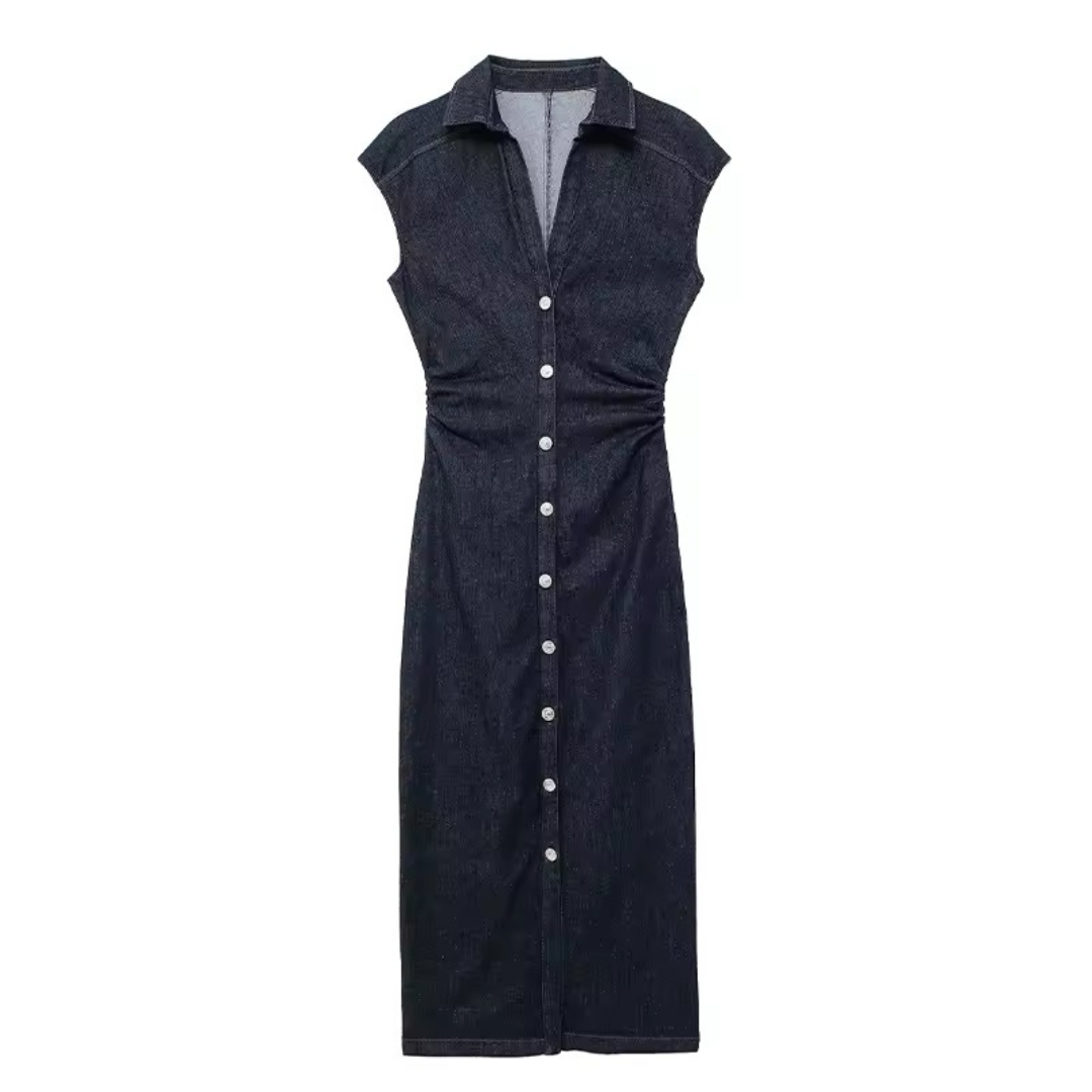 Indigo Midi-Kleid
