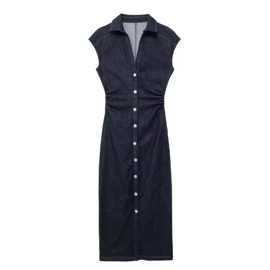 Indigo midi dress