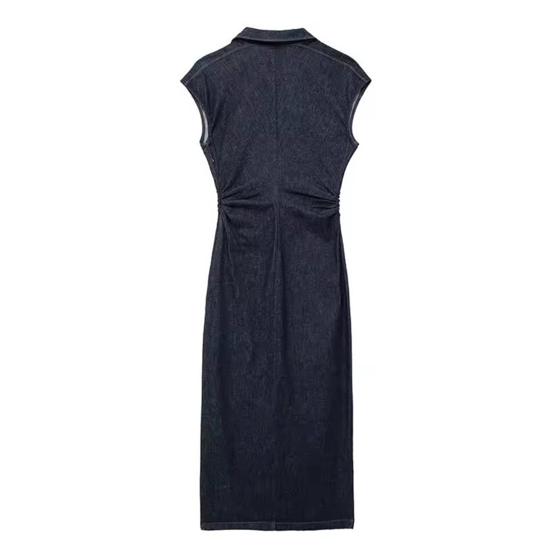 Indigo Midi-Kleid