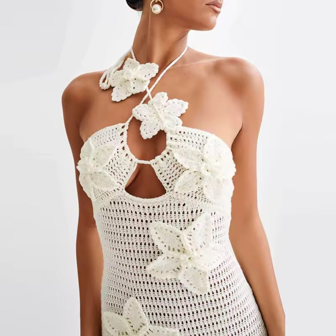 Strickkleid mit Blumen