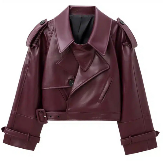 Lederjacke mit Gürtel