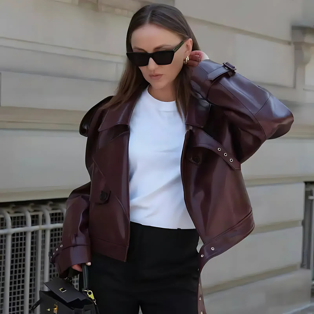 Lederjacke mit Gürtel