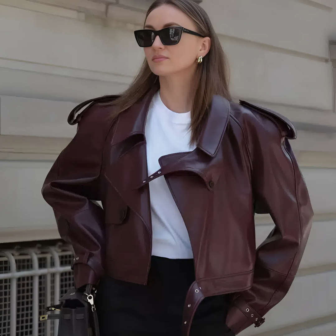 Lederjacke mit Gürtel