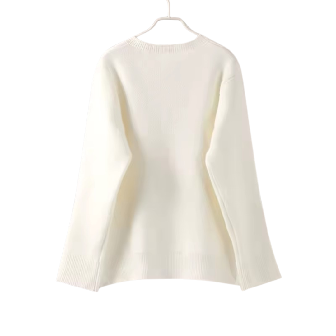 Elegante weiße Strickjacke
