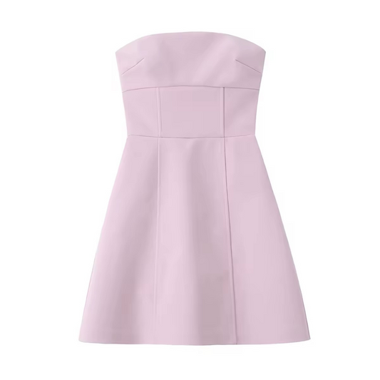 Trägerloses Kleid mit Schleife