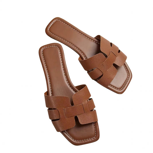 Flache Sandale