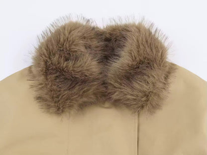 Jacke mit Kunstpelz-Kragen