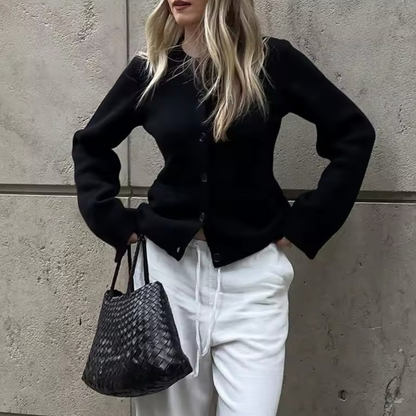 Elegante schwarze Strickjacke