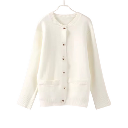 Elegante weiße Strickjacke
