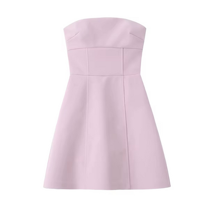 Trägerloses Kleid mit Schleife